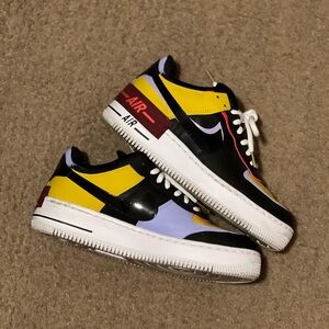 Nike Air Sneakers - Black, Yellow, Purple